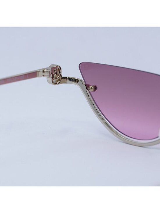 Gucci GG1603S 003 Sunglasses Gold Cat Eye Frame, Mirrored Violet Lenses main image 9